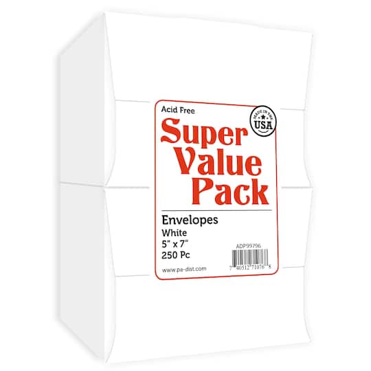 PA Paper&#x2122; Accents Super Value Pack Envelopes, 5&#x22; x 7&#x22;
